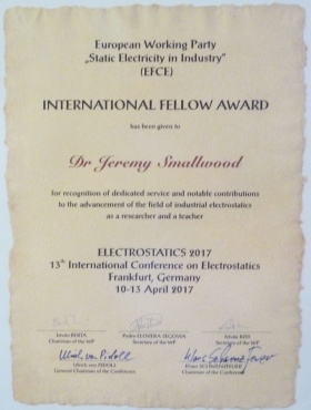 EWP Static Electricity in industry Award